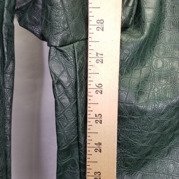 Commando Perfect Control Leggings Womens M Faux Leather High Rise Green Croc NEW - Picture 12 of 13